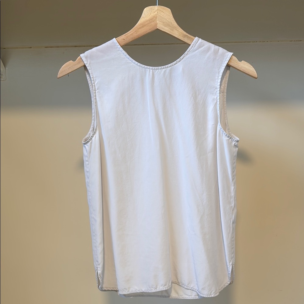 Silk Everlane Gray/white Sleeveless Top
